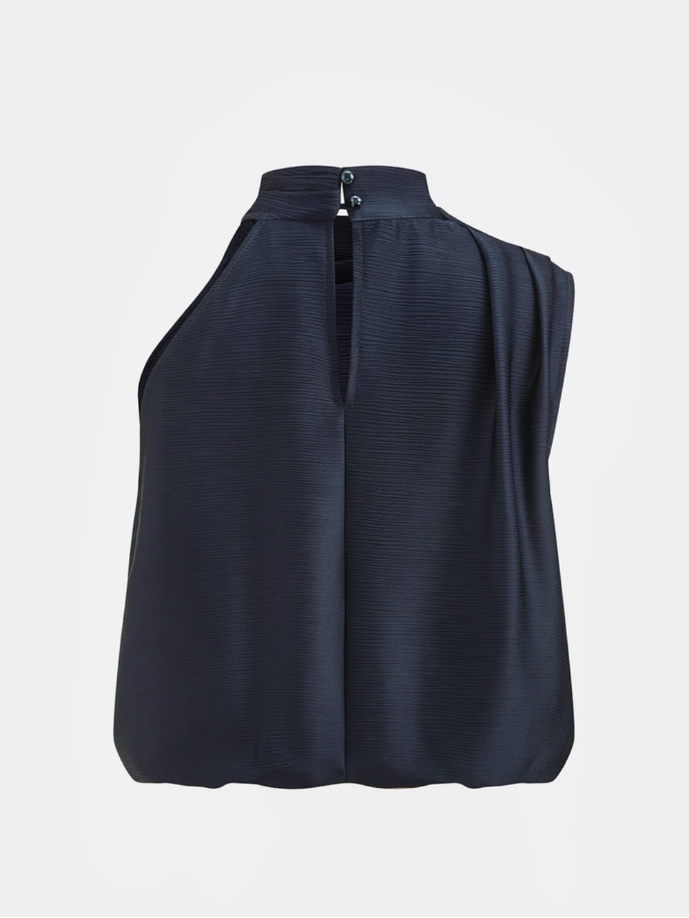 Commense Paperbag Waist Wide Leg Pants(XS) & Satin Draped High Neck Top (S) - Picture 8 of 10